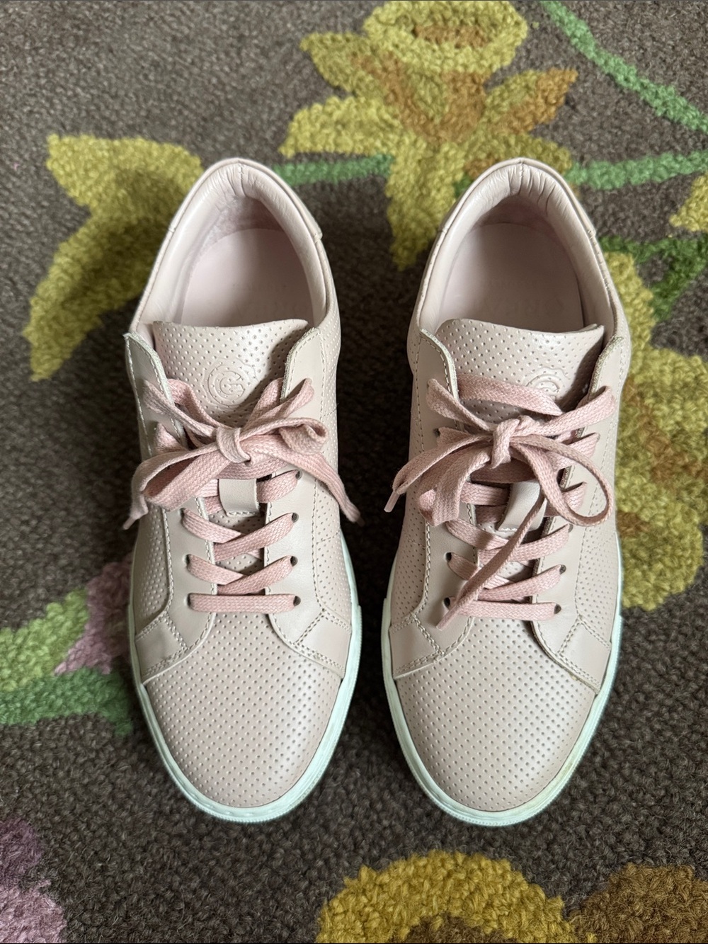 Greats Women's Blush Pink Perforated Leather Sneakers